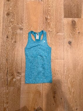 Gymshark Blue Marl Seamless Racerback Tank | Fitted Workout Top